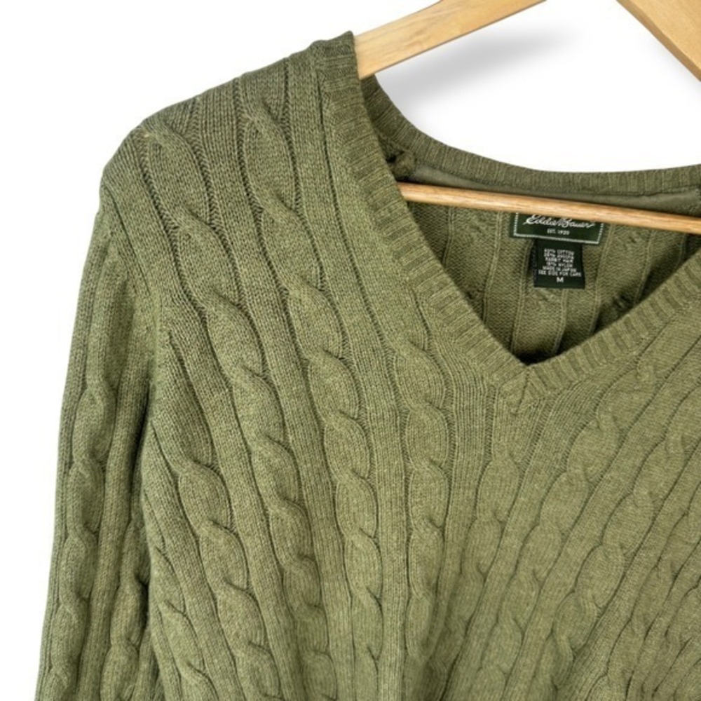 90s Vintage Eddie Bauer Angora Blend Sweater Womens Size Medium Cable Knit Japan - Picture 8 of 11